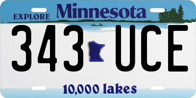 MN license plate 343UCE