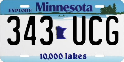 MN license plate 343UCG