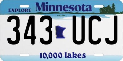 MN license plate 343UCJ