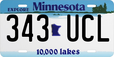 MN license plate 343UCL