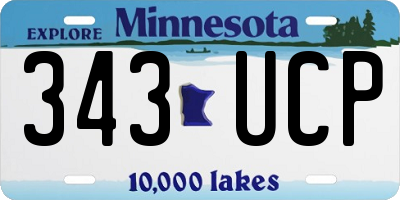 MN license plate 343UCP