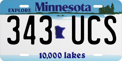 MN license plate 343UCS