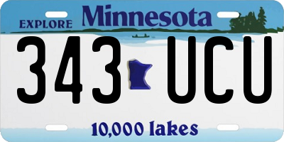 MN license plate 343UCU