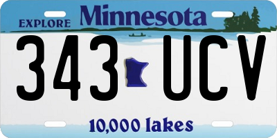 MN license plate 343UCV