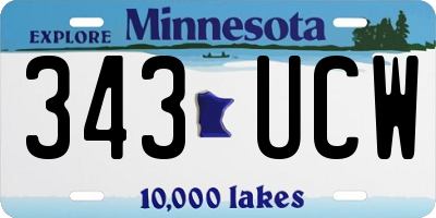 MN license plate 343UCW