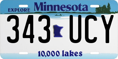 MN license plate 343UCY