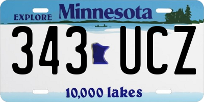 MN license plate 343UCZ