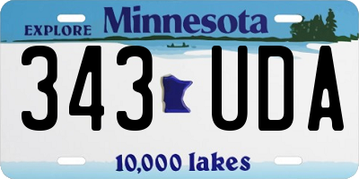 MN license plate 343UDA