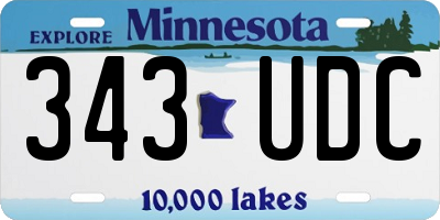 MN license plate 343UDC