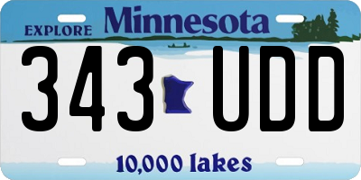 MN license plate 343UDD