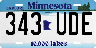 MN license plate 343UDE