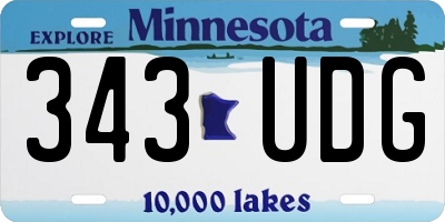 MN license plate 343UDG