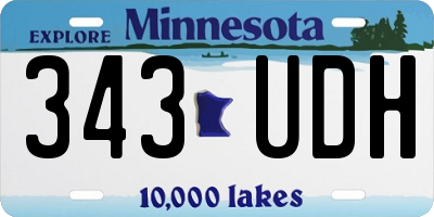 MN license plate 343UDH