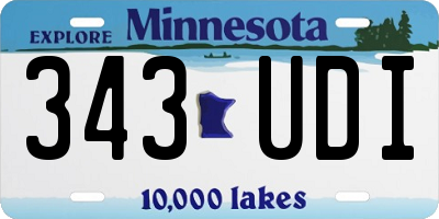 MN license plate 343UDI