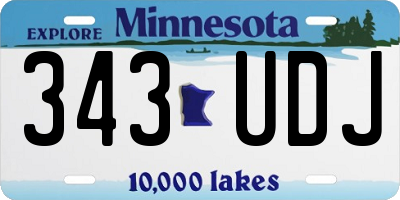MN license plate 343UDJ