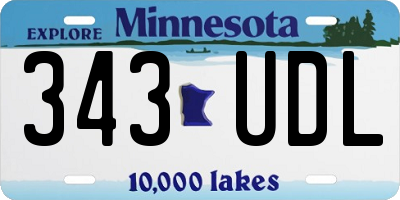 MN license plate 343UDL