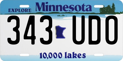 MN license plate 343UDO