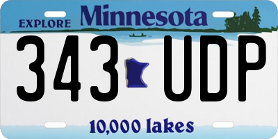 MN license plate 343UDP