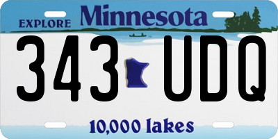 MN license plate 343UDQ