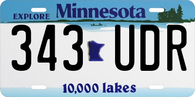 MN license plate 343UDR