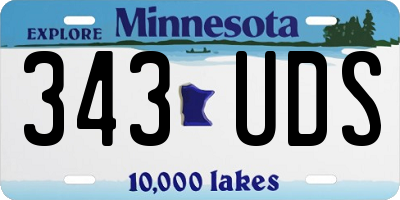 MN license plate 343UDS