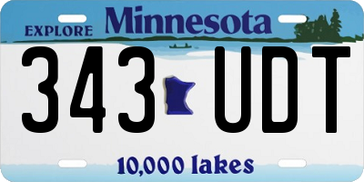 MN license plate 343UDT