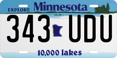 MN license plate 343UDU