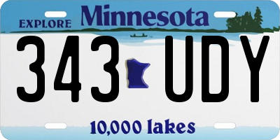 MN license plate 343UDY