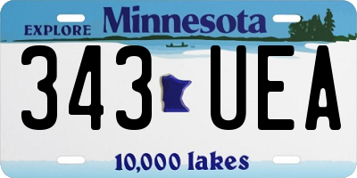 MN license plate 343UEA