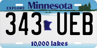 MN license plate 343UEB