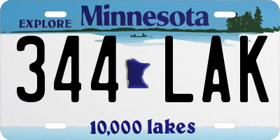 MN license plate 344LAK