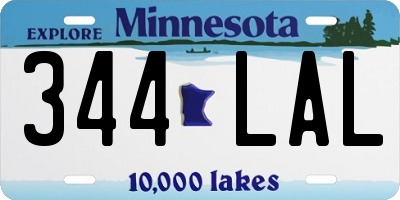 MN license plate 344LAL