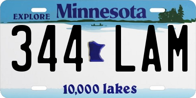 MN license plate 344LAM