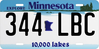 MN license plate 344LBC
