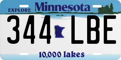 MN license plate 344LBE