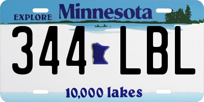 MN license plate 344LBL