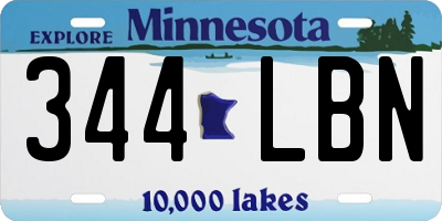 MN license plate 344LBN