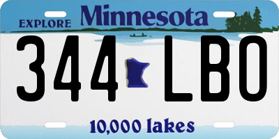 MN license plate 344LBO