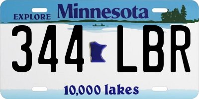 MN license plate 344LBR