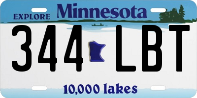 MN license plate 344LBT