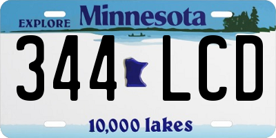 MN license plate 344LCD