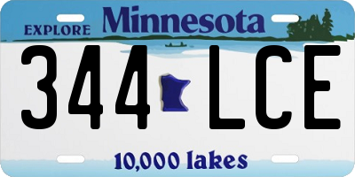 MN license plate 344LCE