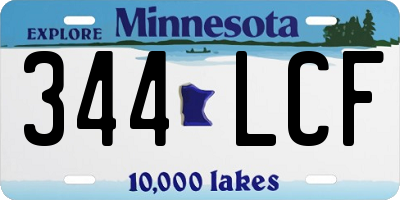 MN license plate 344LCF