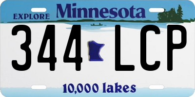 MN license plate 344LCP