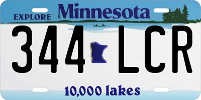 MN license plate 344LCR