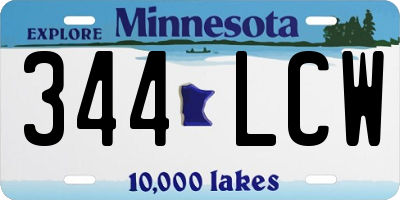 MN license plate 344LCW