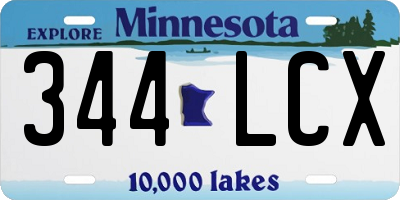 MN license plate 344LCX
