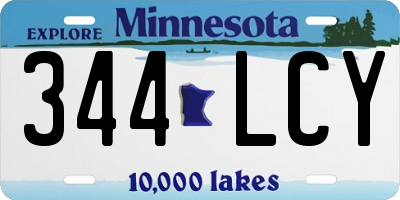 MN license plate 344LCY