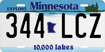 MN license plate 344LCZ