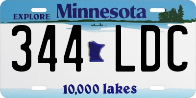 MN license plate 344LDC